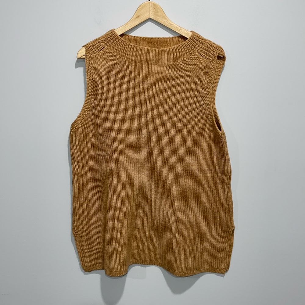 Soft Surroundings Martina Sweater size large natural tan color sleeveless NEW